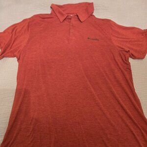 Columbia Shirt, XL, Orange, Quarter Button Down